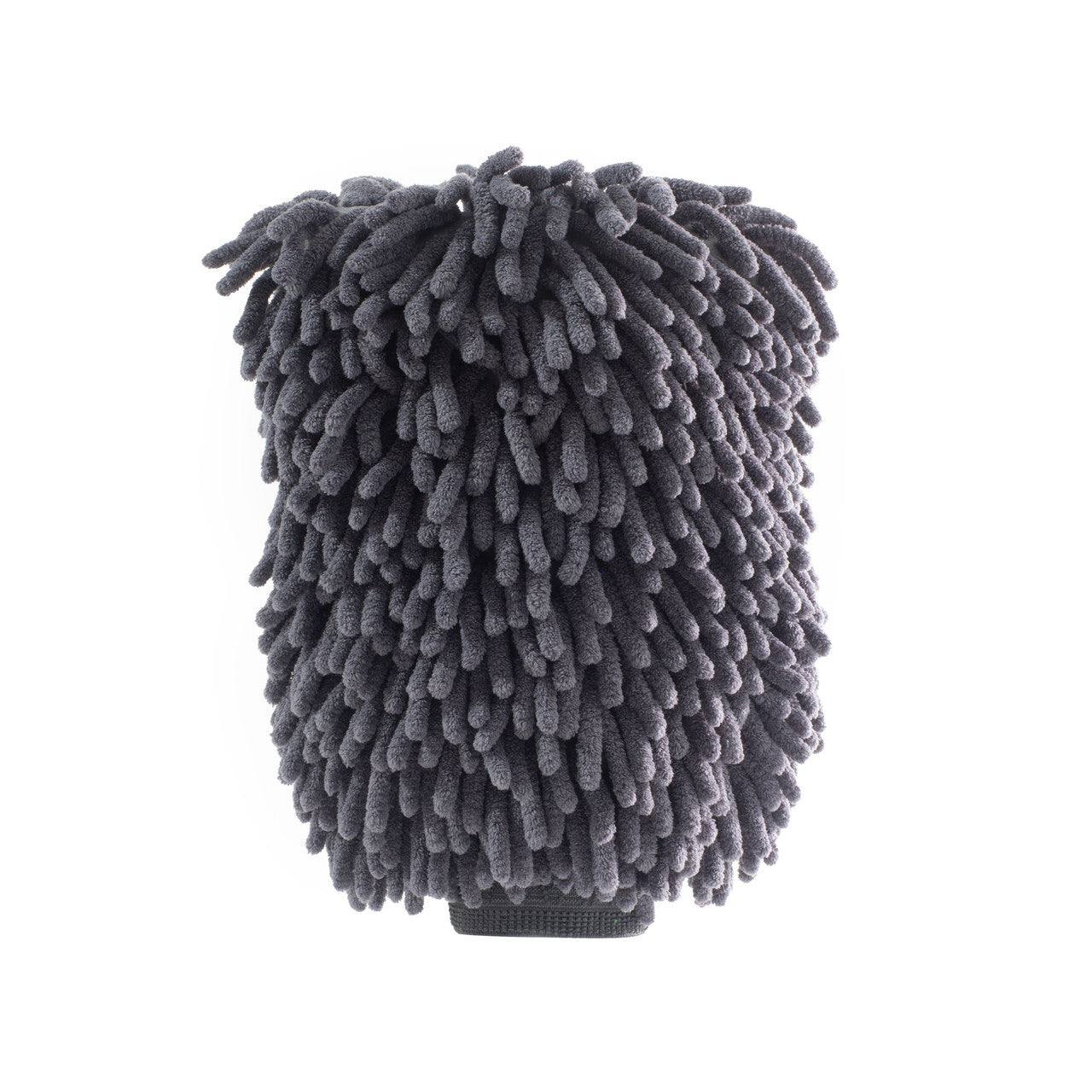 Large gray chenille microfiber car wash mitt for scratch-free auto detailing and cleaning