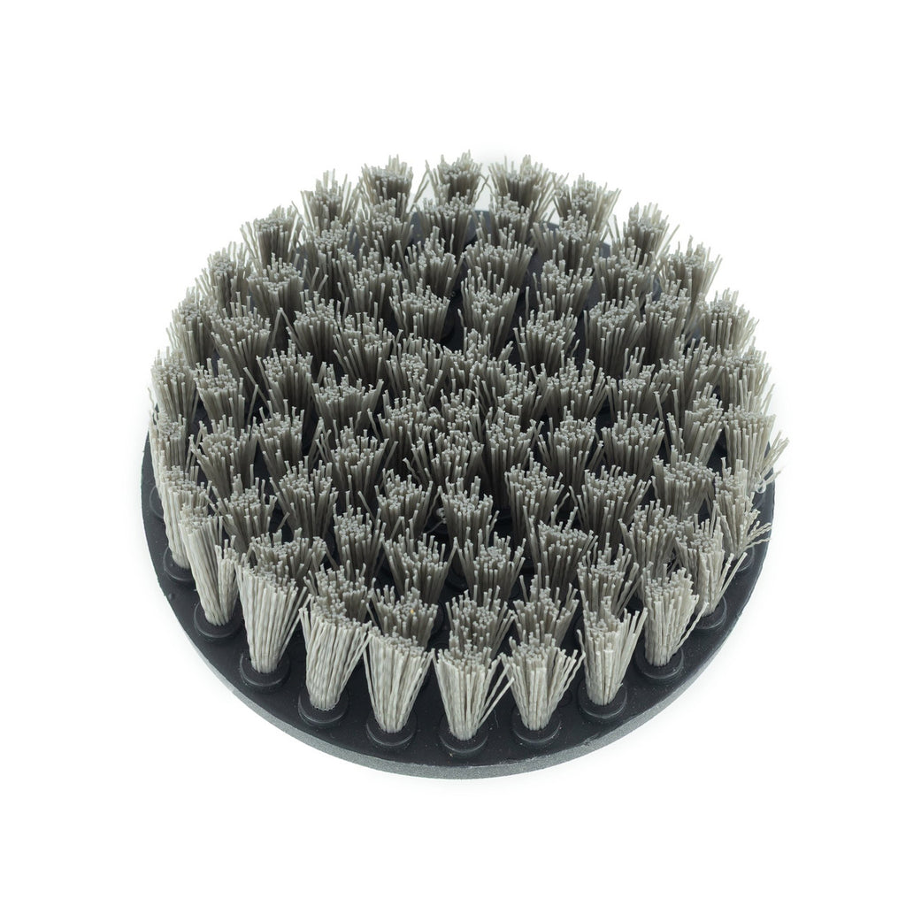 21-piece car detailing kit featuring gray drill brushes, wash mitt, microfiber towel, and storage bag — view 4