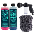 MOTIVITY car wash detailing kit with snow foam soap, ceramic wash, spray nozzle, and microfiber mitt