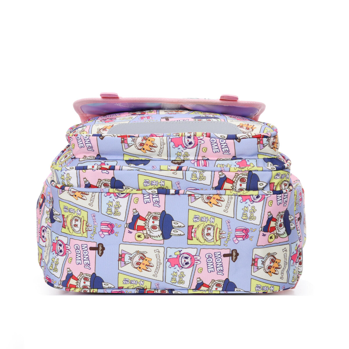Fun with Friends Labubu kids backpack in water repellent Oxford fabric with side pockets and straps — view 5