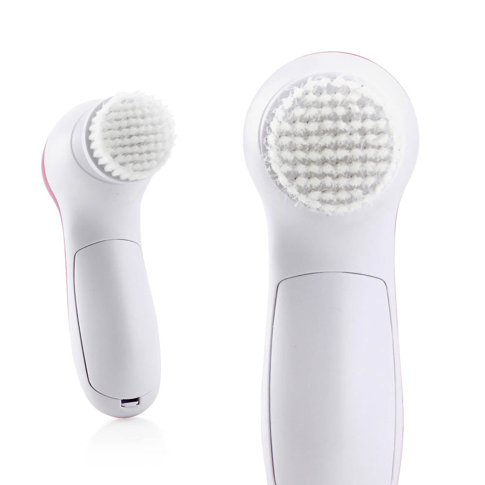 5-in-1 facial cleansing device with interchangeable brush and sponge heads for deep skincare routines — view 5