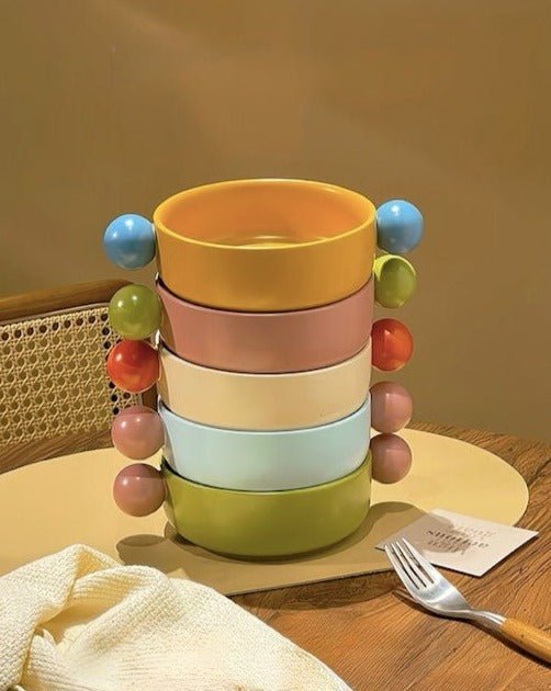 Gelato pasta bowl in premium glazed ceramic, cute whimsical dinnerware for aesthetic table settings