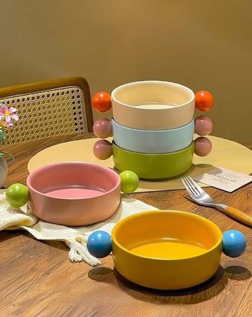 Gelato pasta bowl in premium glazed ceramic, cute whimsical dinnerware for aesthetic table settings — view 2