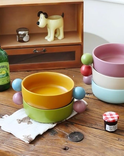 Gelato pasta bowl in premium glazed ceramic, cute whimsical dinnerware for aesthetic table settings — view 5