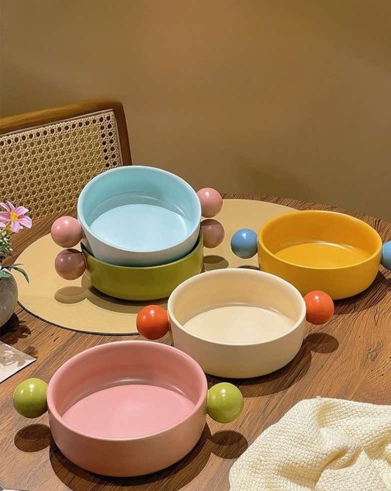Gelato pasta bowl in premium glazed ceramic, cute whimsical dinnerware for aesthetic table settings — view 3