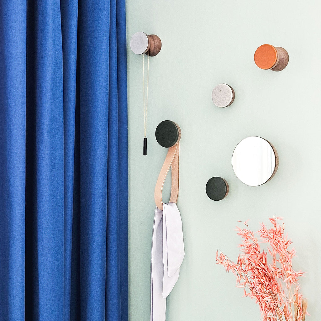 Geometric Walnut Wood & Aluminium Wall Mounted Coat Hook / Knob-3
