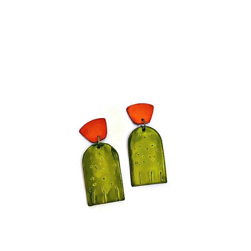 Bold Two-Tone Geometric Earrings, Post or Clip On – "Moe"-2