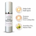 Organic skin brightening serum and dark spot treatment in a protective airless pump bottle