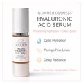 Organic hyaluronic acid serum glass dropper bottle for plumping hydration and anti-aging skincare
