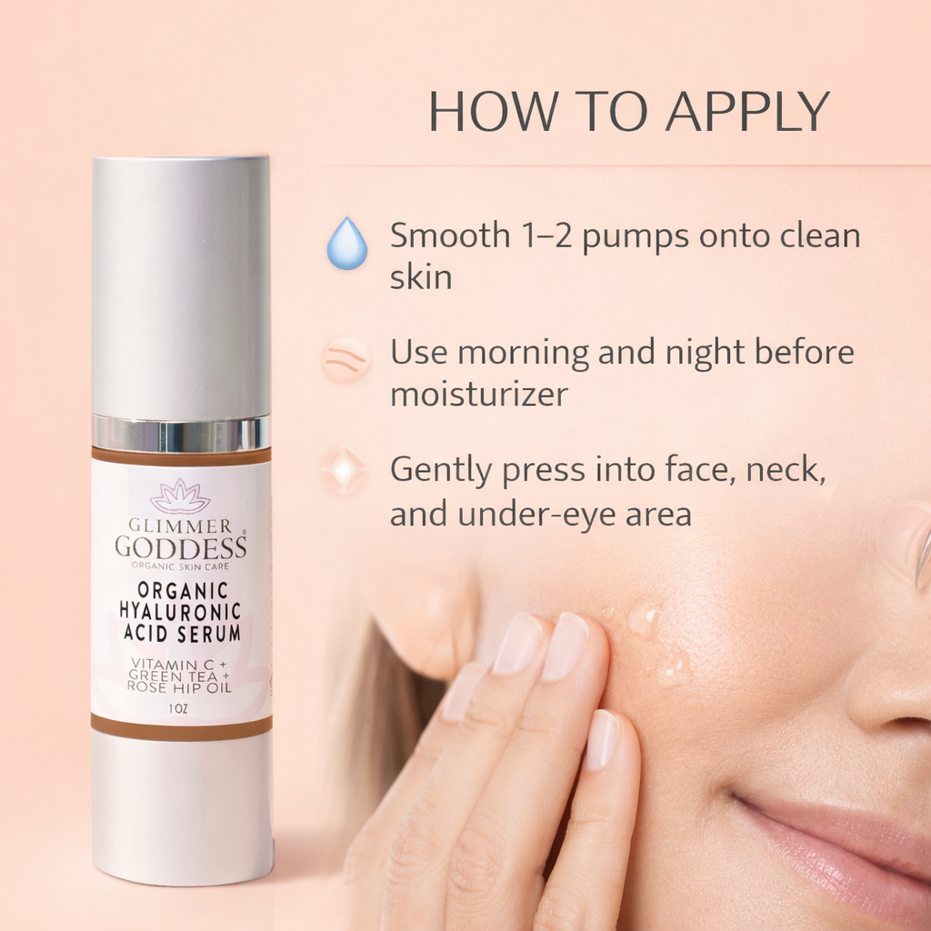 Organic hyaluronic acid serum glass dropper bottle for plumping hydration and anti-aging skincare — view 2