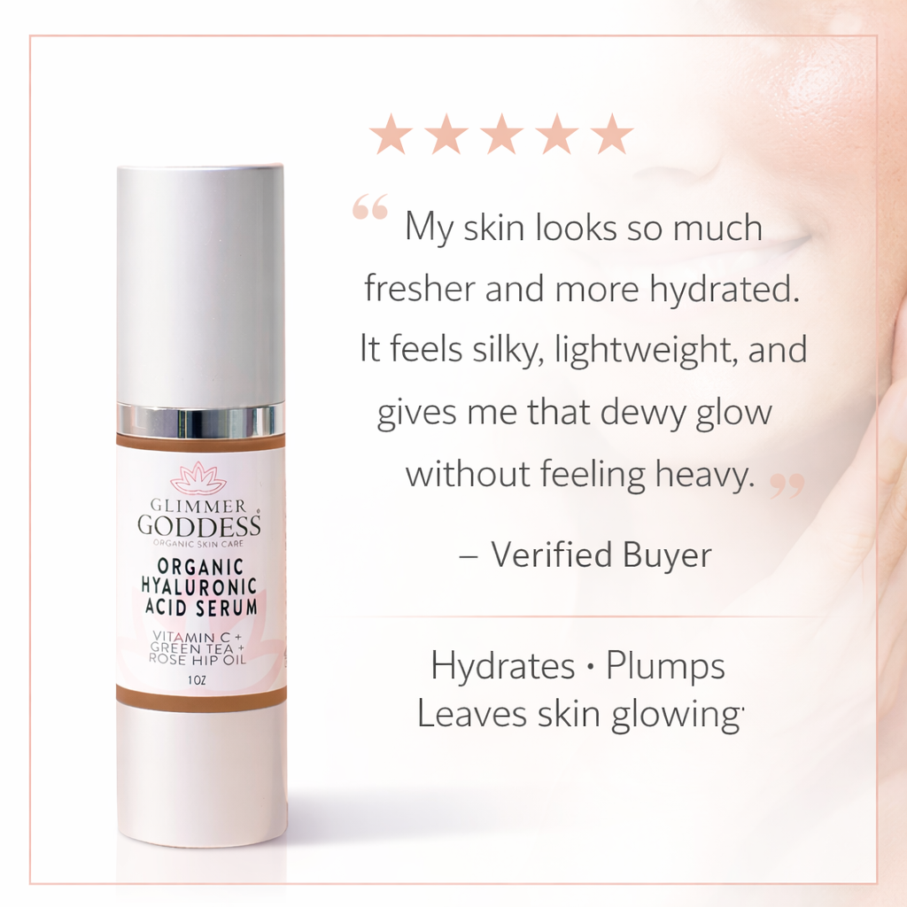 Organic hyaluronic acid serum glass dropper bottle for plumping hydration and anti-aging skincare — view 3