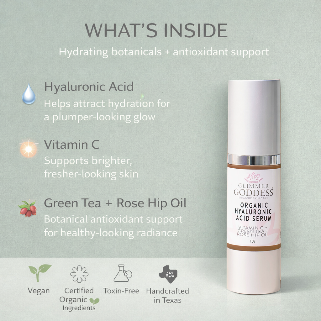 Organic hyaluronic acid serum glass dropper bottle for plumping hydration and anti-aging skincare — view 4