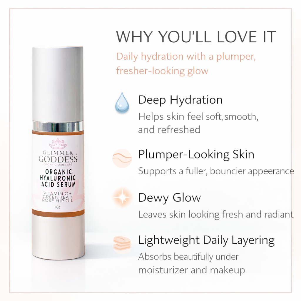 Organic hyaluronic acid serum glass dropper bottle for plumping hydration and anti-aging skincare — view 5