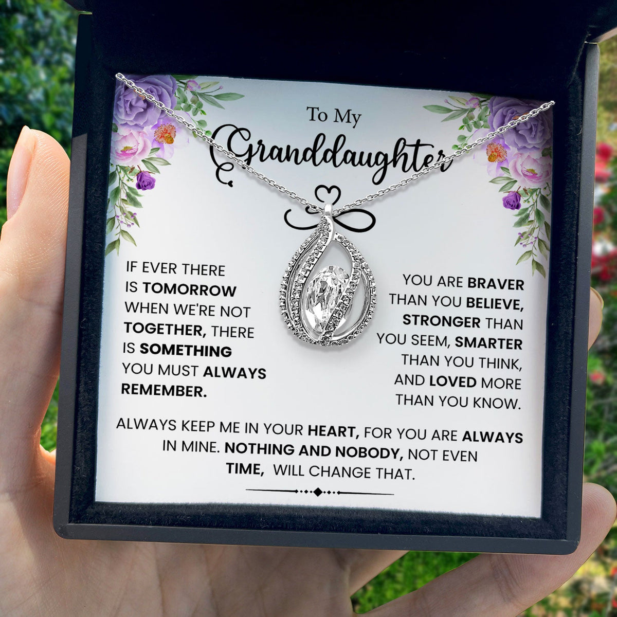 To My Granddaughter - You Are Loved More Than You Know - Orbital Birdcage Necklace-1
