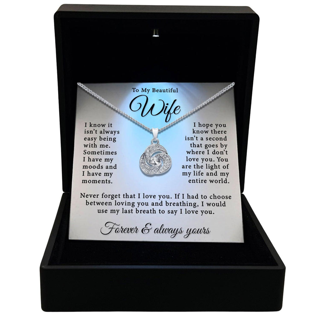 TRYNDI™ To My Beautiful Wife Love Knot Necklace With Authentic Swarovski Crystals-0