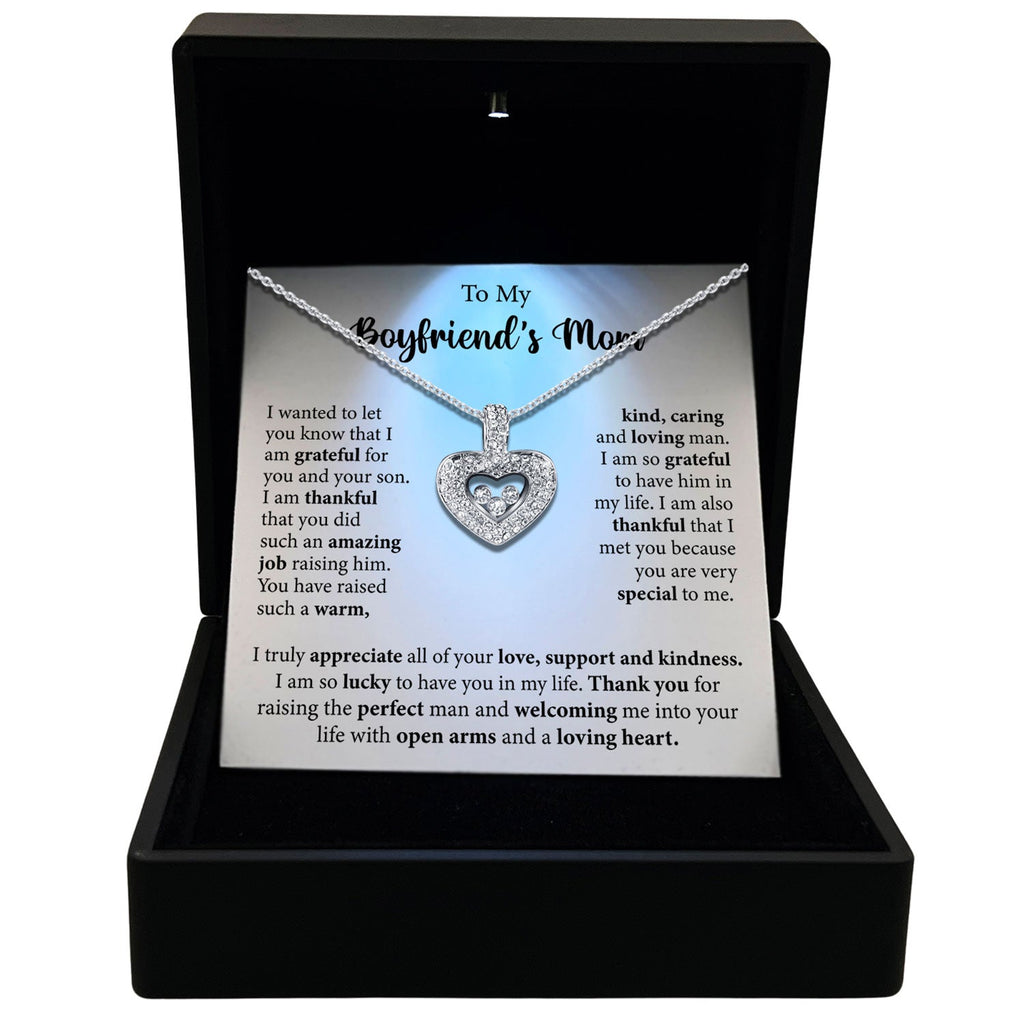 To My Boyfriend's Mom - You Did Such An Amazing Job Raising Him - Tryndi Floating Heart Necklace-0