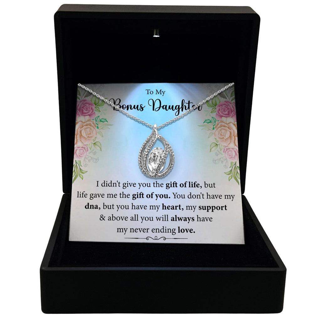 To My Bonus Daughter - You Have My Heart - Orbital Birdcage Necklace-0