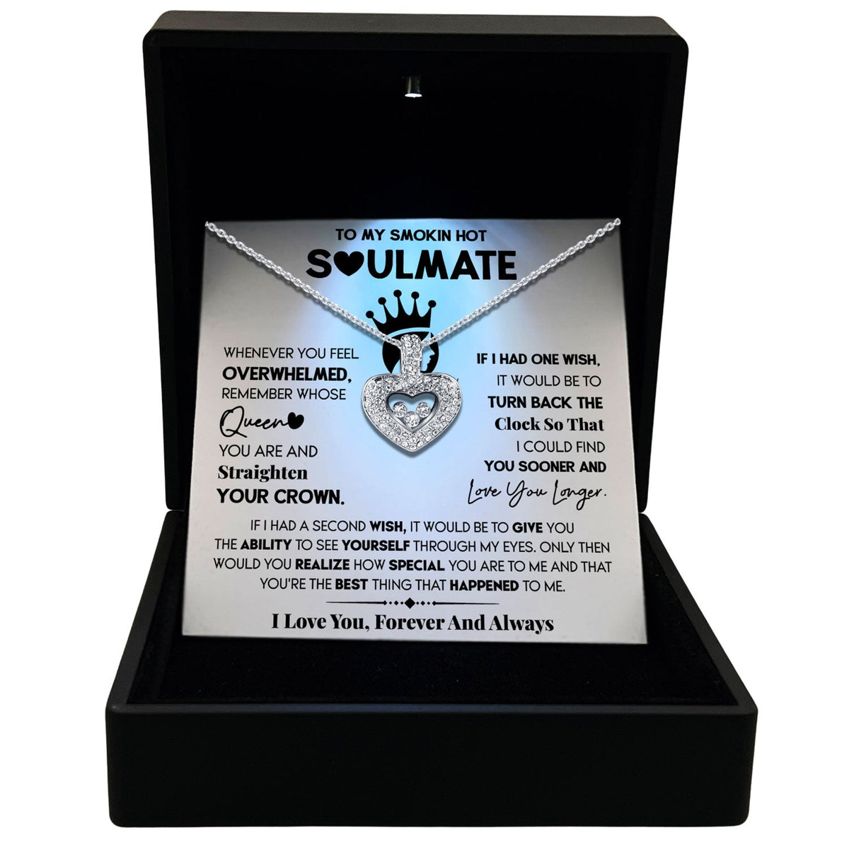 TRYNDI™ To My Smokin Hot Soulmate Floating Heart Necklace With Authentic Swarovski Crystals-0
