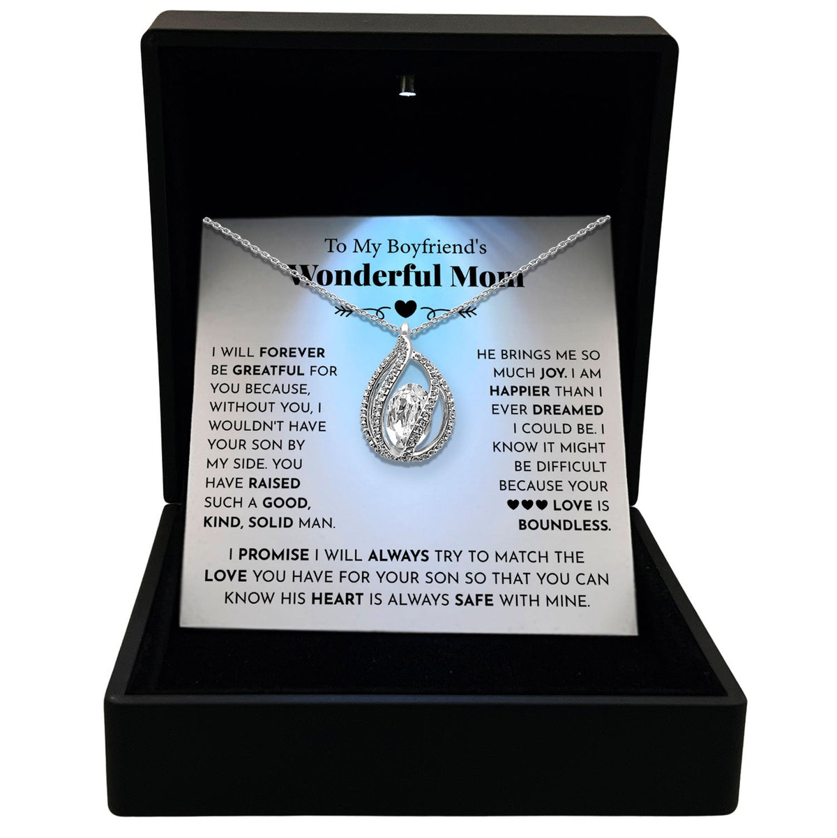 To My Boyfriend's Wonderful Mom - Your Love is Boundless - Orbital Birdcage Necklace-0