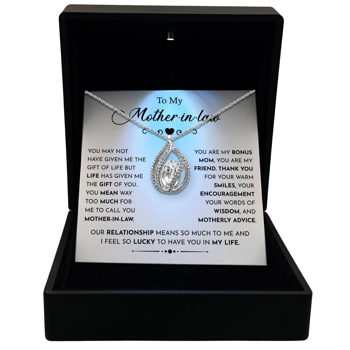 TRYNDI™ To My Mother-in-law Birdcage Necklace With Authentic Swarovski Crystals-0