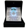 TRYNDI™ To My Wife Floating Heart Necklace With Authentic Swarovski Crystals-0