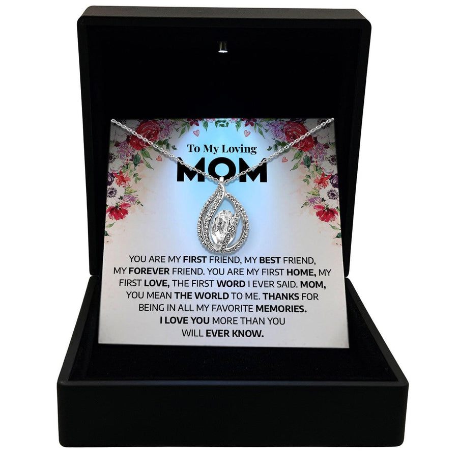 To My Loving Mom - You Are My First Friend, My Best Friend, My Forever Friend - Orbital Birdcage Necklace