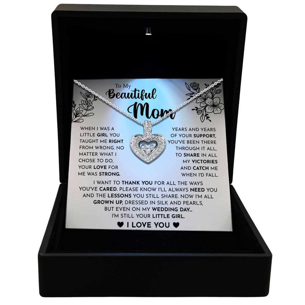 To My Beautiful Mom - Your Love For Me Was Strong - Tryndi Floating Heart Necklace-0