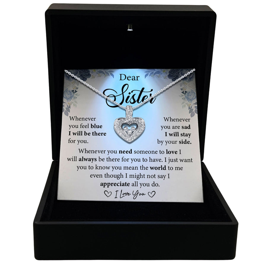 To My Dear Sister - I Appreciate All You Do - Tryndi Floating Heart Necklace