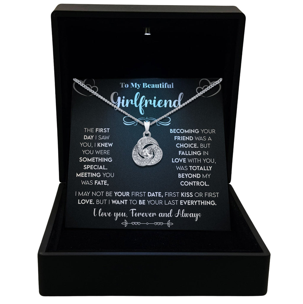 TRYNDI™ To My Beautiful Girlfriend Love Knot Necklace With Authentic Swarovski Crystals-0