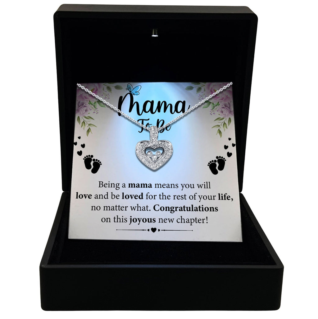 To My Mama To Be - Be Loved For The Rest of Your Life - Tryndi Floating Heart Necklace-0