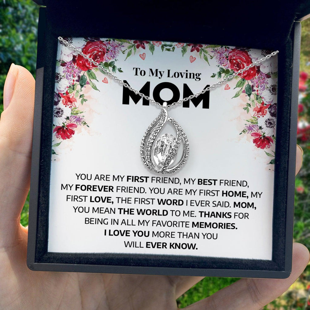 To My Loving Mom - You Are My First Friend, My Best Friend, My Forever Friend - Orbital Birdcage Necklace-1
