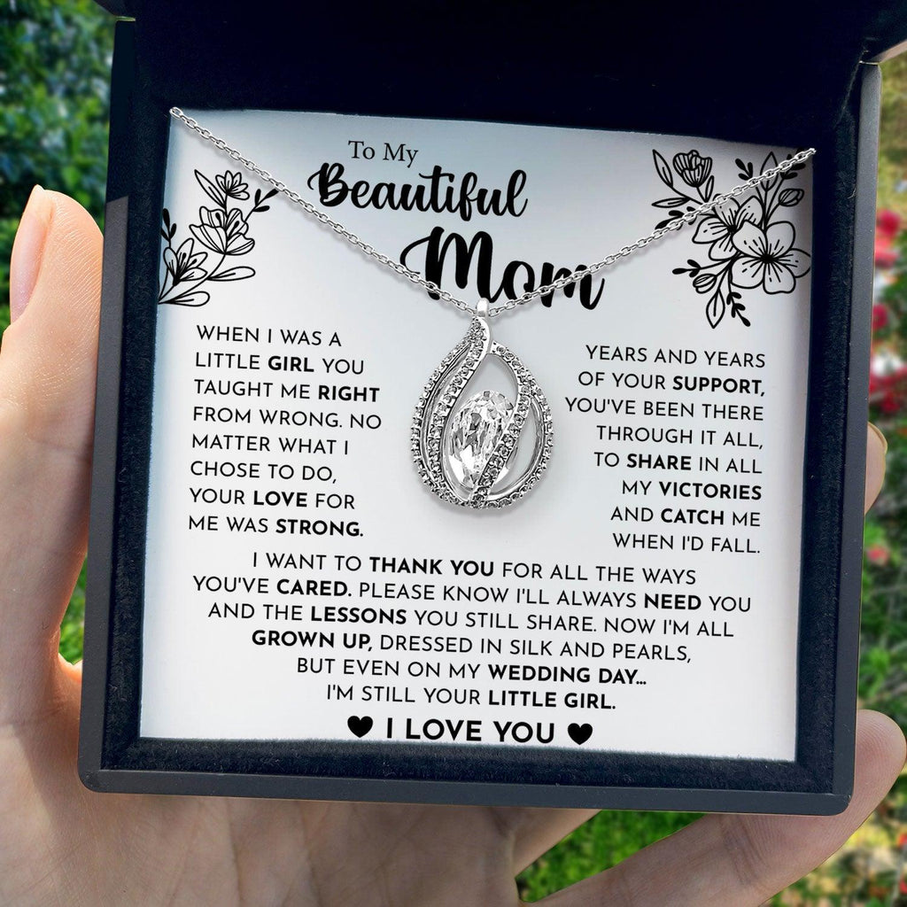 To My Beautiful Mom - When I Was a Little Girl You Taught Me Right From Wrong - Orbital Birdcage Necklace-1