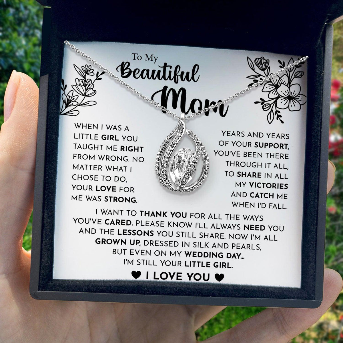 To My Beautiful Mom - When I Was a Little Girl You Taught Me Right From Wrong - Orbital Birdcage Necklace-1