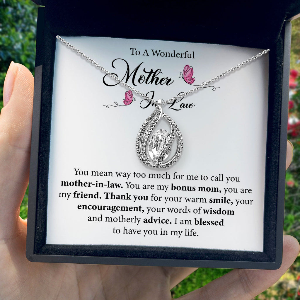 To My Wonderful Mother-in-law - Thank You For Your Warm Smile - Orbital Birdcage Necklace-1