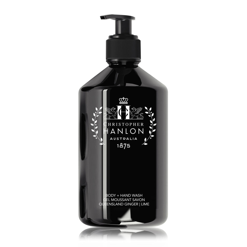 Ginger and lime hand and body wash in an eco-friendly refillable luxury pump bottle — view 3