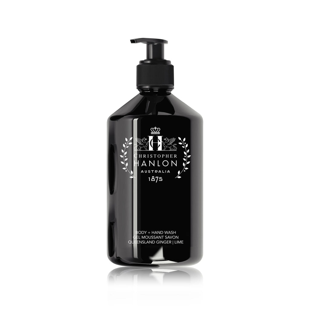 Ginger and lime hand and body wash in an eco-friendly refillable luxury pump bottle — view 2