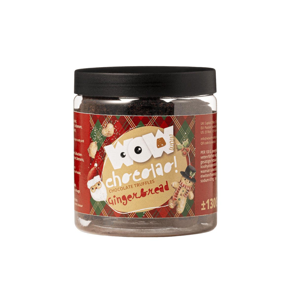 Gingerbread Christmas Truffles Gift Jar 130g | Cozy Holiday Chocolate-1