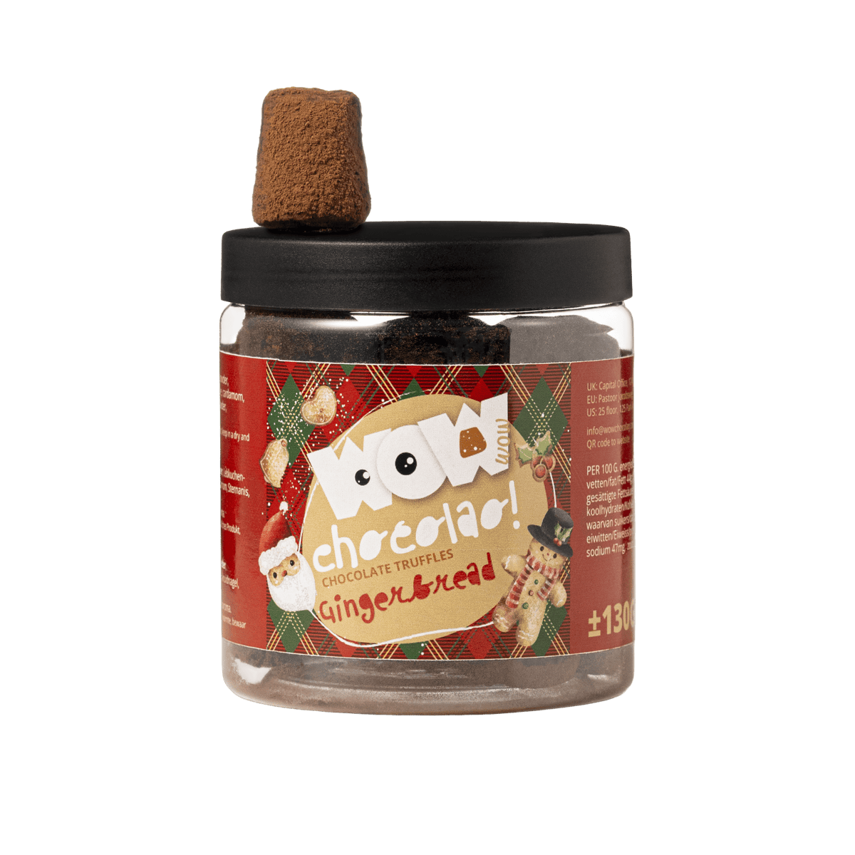 Gingerbread Christmas Truffles Gift Jar 130g | Cozy Holiday Chocolate-0