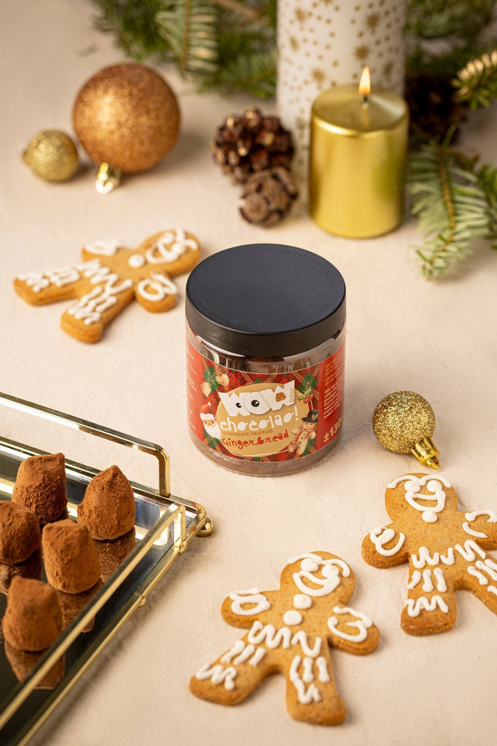 Gingerbread Christmas Truffles Gift Jar 130g | Cozy Holiday Chocolate-4