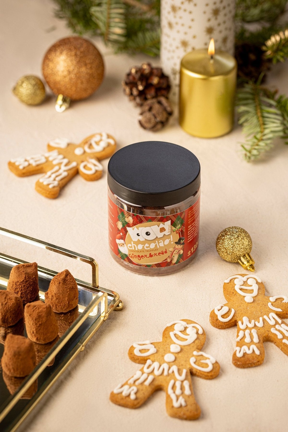 Gingerbread Christmas Truffles Gift Jar 130g | Cozy Holiday Chocolate-4