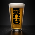 FIFA World Cup 2026 taper beer glass featuring official We Are 26 tournament logo design