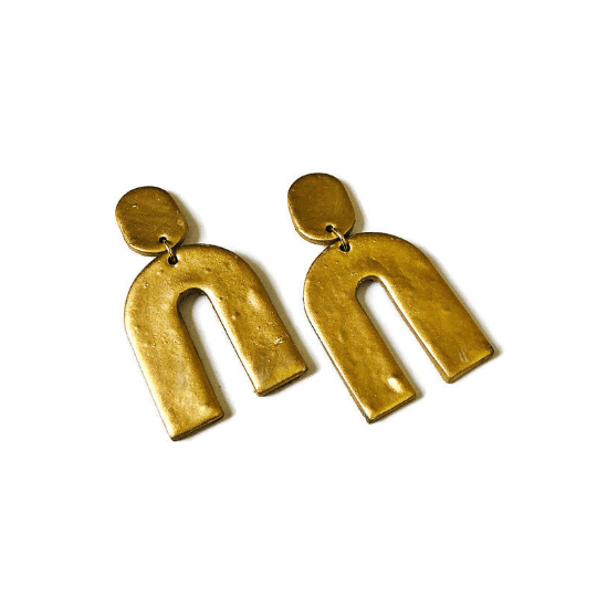 Arch Statement Earrings Handmade (Post or Clip On)- "Lucy"-10