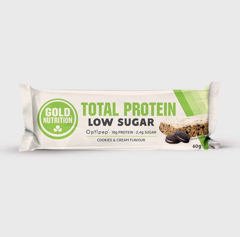 GoldNutrition Total Protein Low Sugar Bar in packaging, practical post-workout recovery snack — view 2