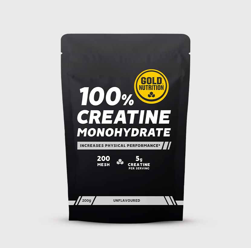 Container of GoldNutrition Creatine Monohydrate Powder for daily strength and endurance sports nutrition