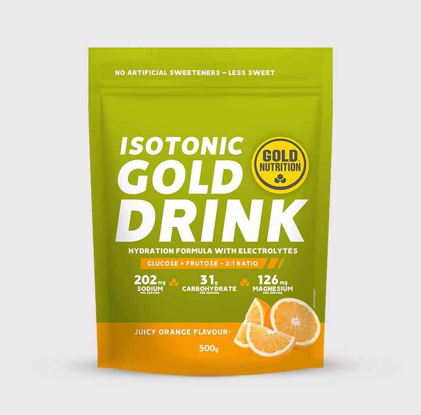 GoldNutrition Gold Drink 500g sports drink mix powder tub for endurance running and cycling hydration — view 3