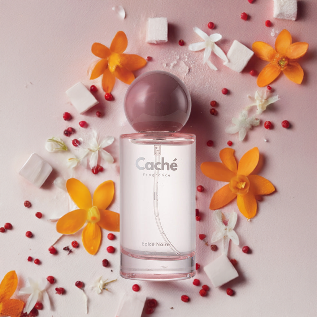 Caché Épice Noire 50ml Eau de Parfum glass perfume bottle showcasing sweet and sensual fragrance — view 4