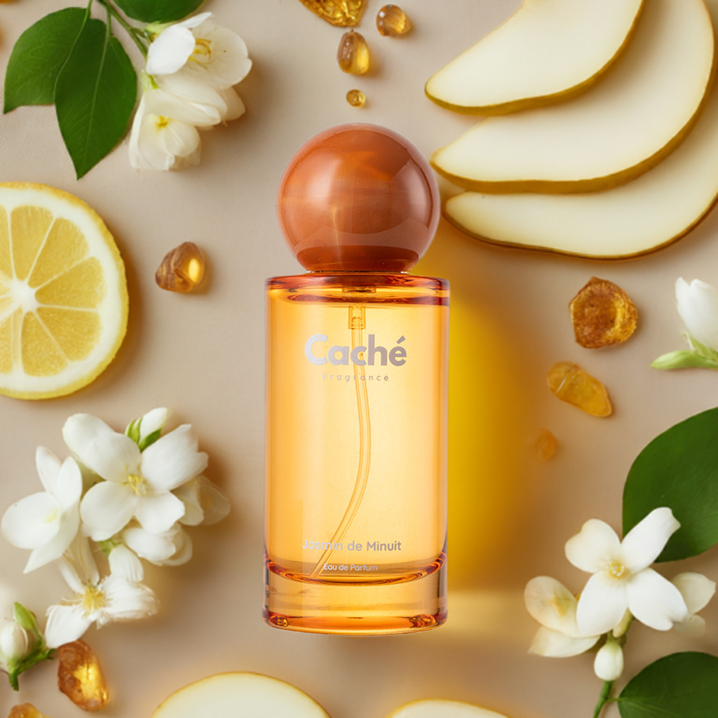 Caché Jasmin de Minuit 50ml glass perfume bottle with elegant minimalist design — view 5