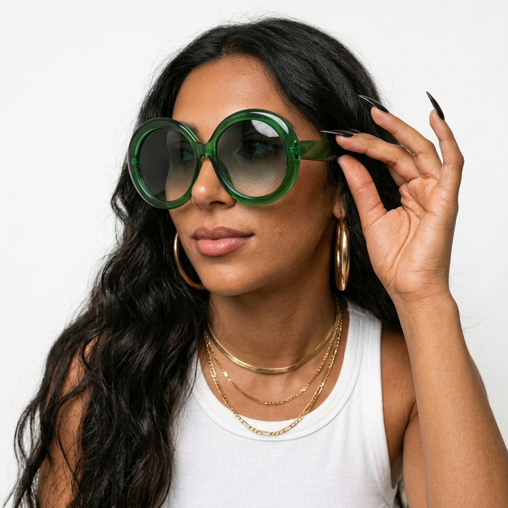 Fearless Oversized Resin Round Sunglasses-2