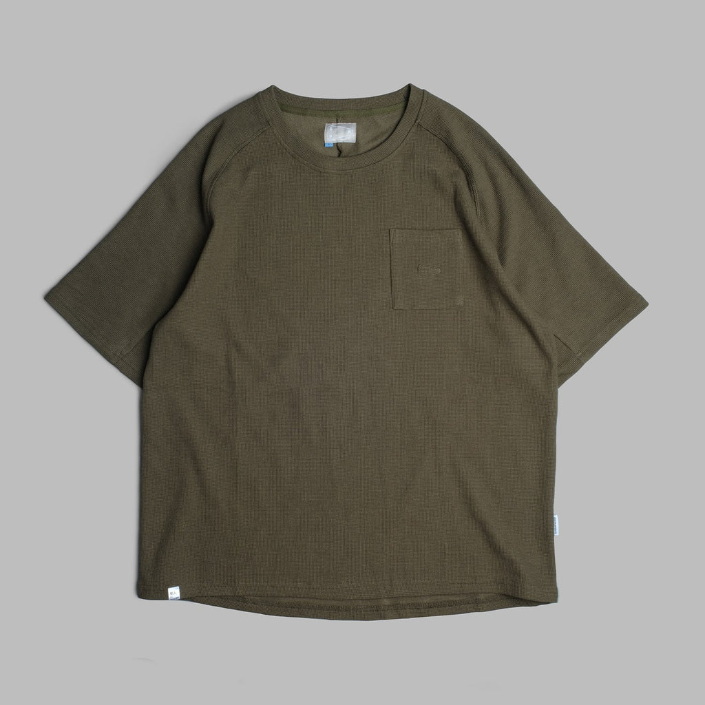 Waffle Tee / Cotton - Army Green-0
