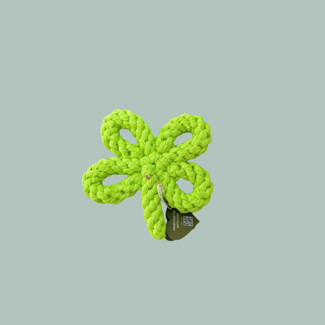 Handcraft Lucky Clover Macrame Dog Rope Toy-1